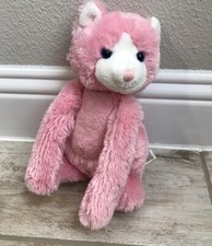 Animal Alley Pink Cat Lovey Plush Kitten Blue Eyes Toys R Us 10  