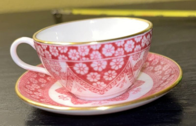 Rare Spode Porcelain Miniature Primrose Pattern Cup and Saucer