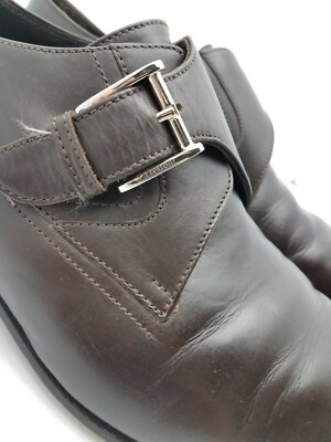 A.Testoni Basic Brown Leather Monk Strap 8 D | eBay