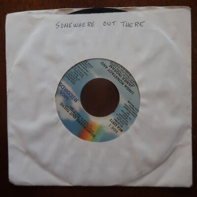 LINDA RONSTADT & JAMES INGRAM SOMEWHERE OUT THERE MCA RECORDS VINYL 45 VG 31-14