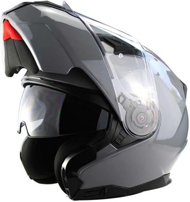 VIPER RS-V345 FLIP FRONT FULL FACE DUAL VISOR MODULAR MOTORCYCLE HELMET GREY