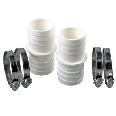 2x Schlauchverbinder 38mm mit 4x V2A Schlauchschellen f Schwimmbad Pool Schlauch