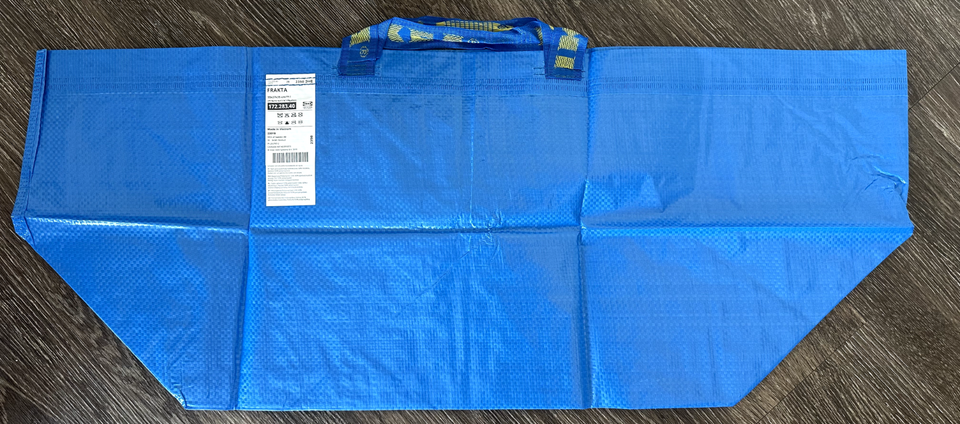 I K E A Frakta Shopping Bag Large Blue (Set Of 4) Grocery Laundry Tote Bag - Foto 8