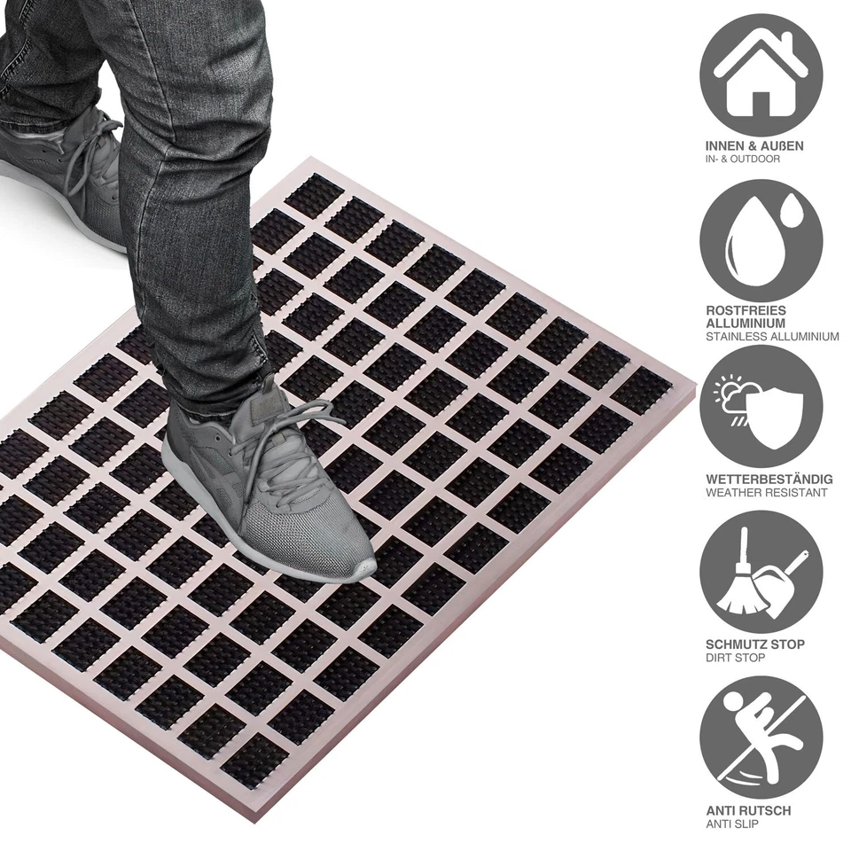 Fußmatte Edelstahl Fußabtreter Fussmatte Metall Schmutzfänger Schmutzfangmatte - Bild 3 von 4