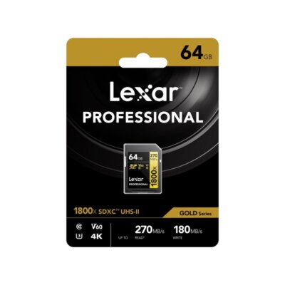Lexar Professional 1800x Gold Series 64GB/128GB/256GB SDXC UHS II V60 Arbeitsspeicher - UK