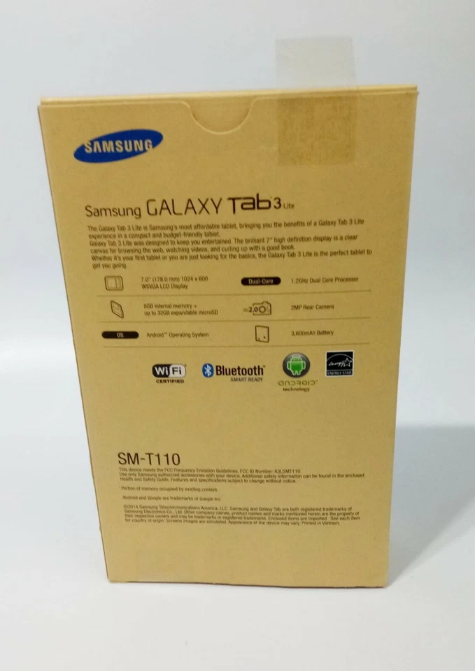 Samsung Galaxy Tab 3 Lite SM-T110 8GB, Wi-Fi, 7in - White -  NEW SEALED - Image 3 of 3