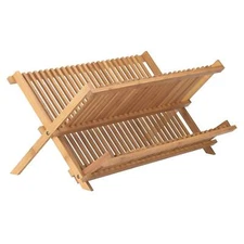 Helen’s Asian Kitchen Natural Bamboo Dish Drying Rack Foldable