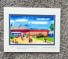 ROCKY POINT PARK SHORE DINNER HALL Art Print or magnet Warwick amusement park