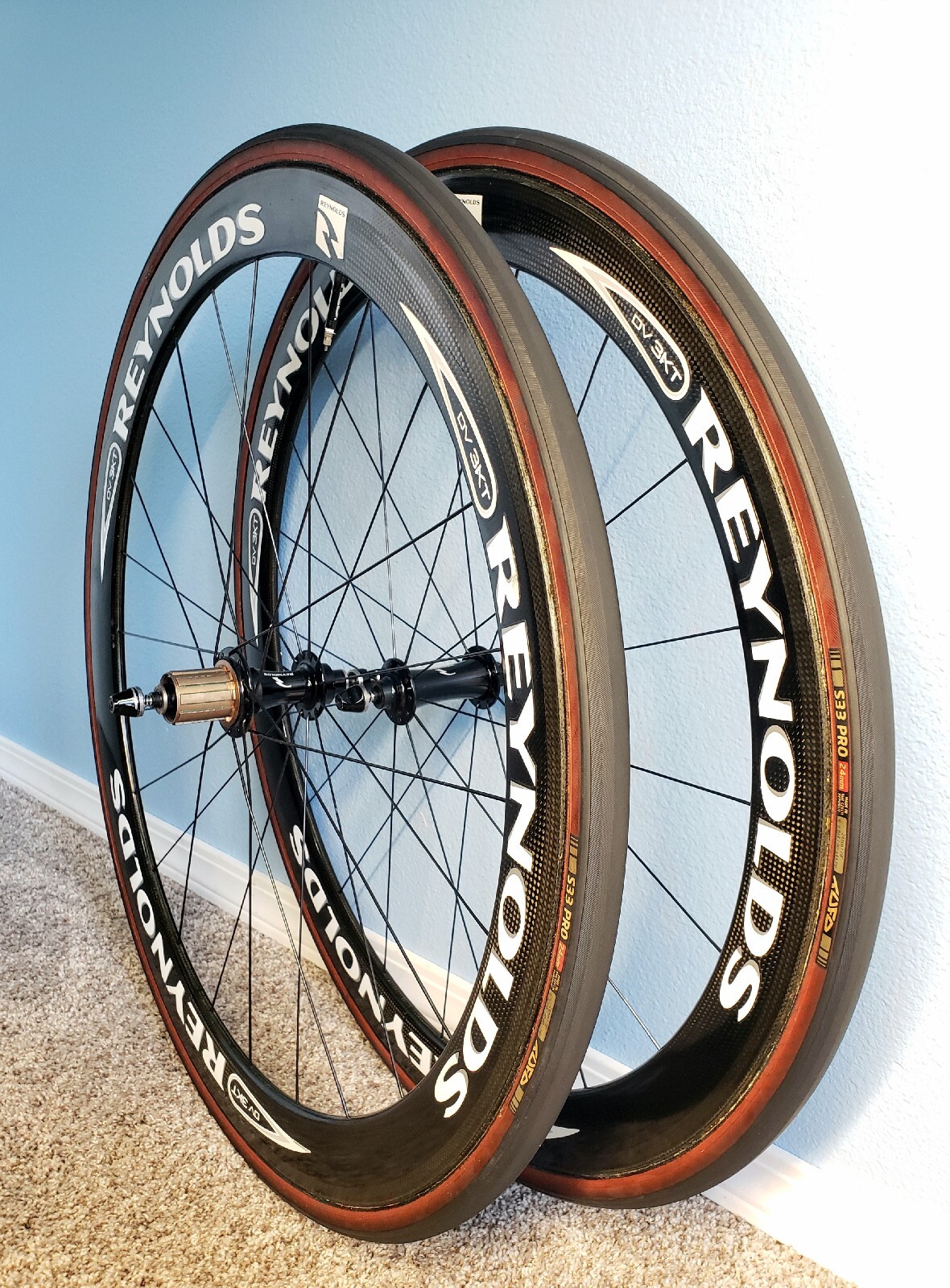 Reynolds DV3KT Carbon Fiber Tubular Wheelset 10Sp Shimano Sram 700c