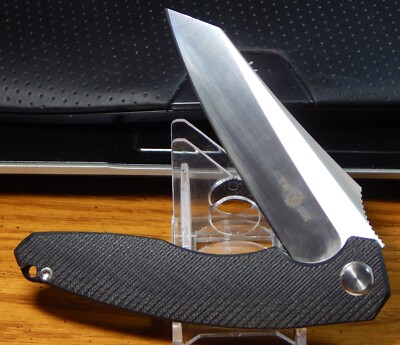 TWO SUN D2 NIGHT MORNING DESIGN FLIPPER FOLDING KNIFE BLACK G10 GRIPS NO BOX