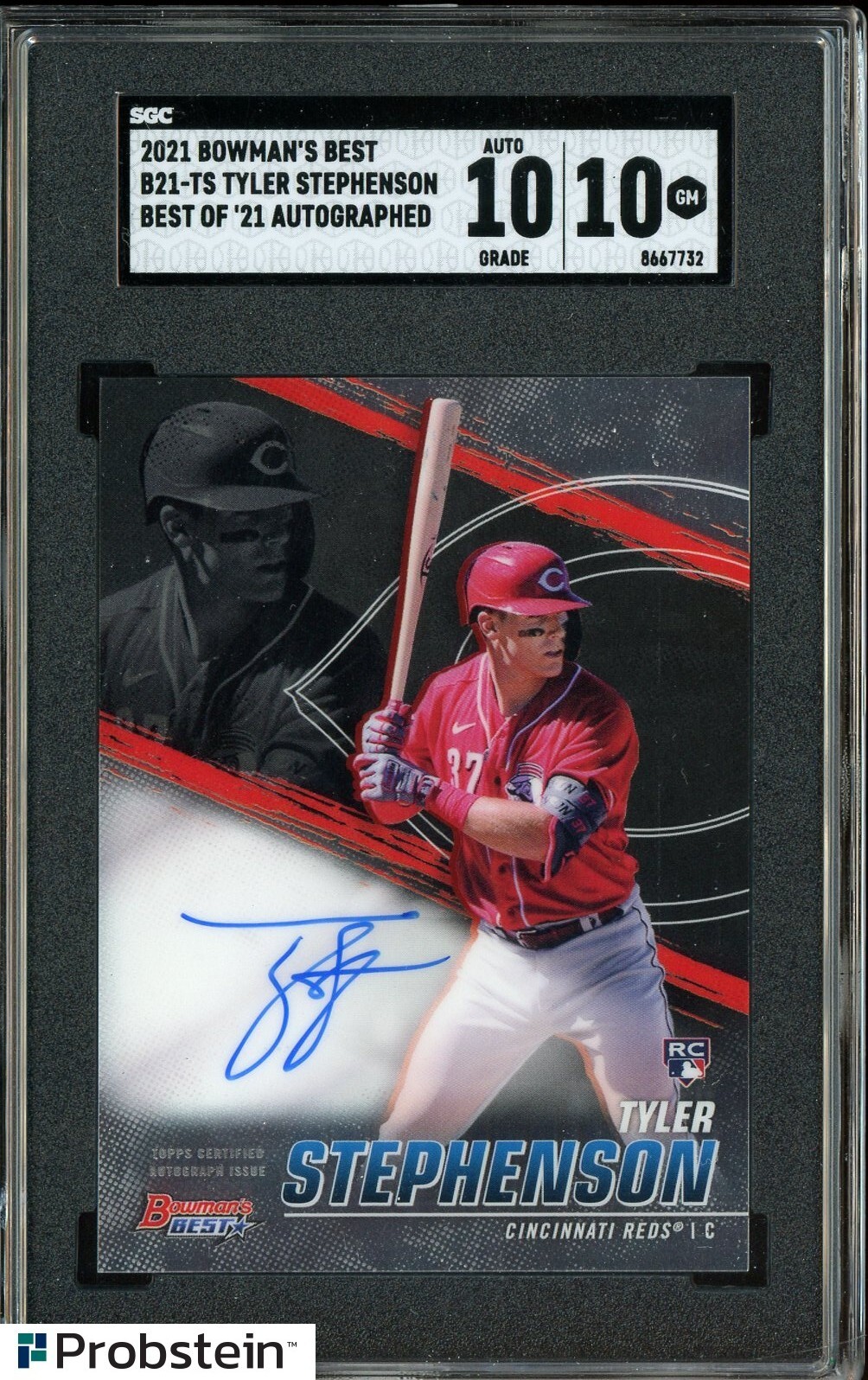 2021 Bowman's Best #B21-TS Tyler Stephenson RC Rookie SGC 10 w/ 10 AUTO ...