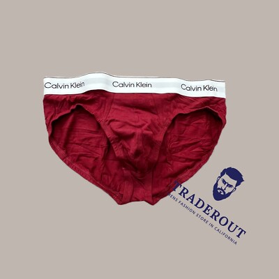 Calvin Klein CK men Rustic Red modern cotton stretch hip brief underwear M L