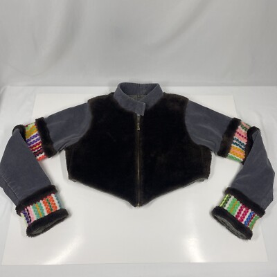 Crop Jacket Womens Small Artsy Boho Fashion Mid Riff Cute Sexy