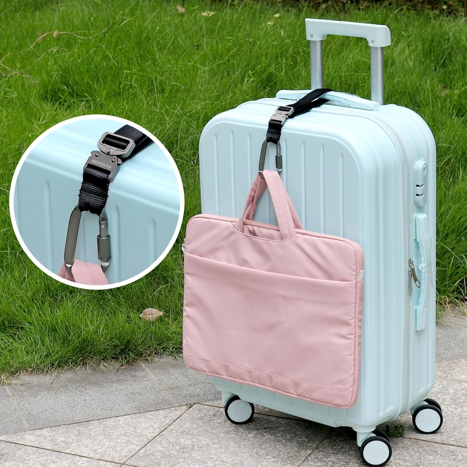 Luggage Straps, Add a Bag Luggage Strap Jacket Gripper, Metal Buckle