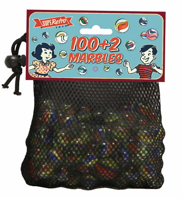 100+2 traditionelle verschiedene bunte klassische Retro-Glasmarmor Kinderspiel