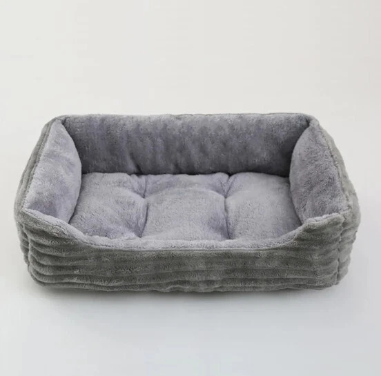 Plush Square Pet Bed Cat Dog Kennel Medium Small Dog Sofa Cushion House Pet Supp