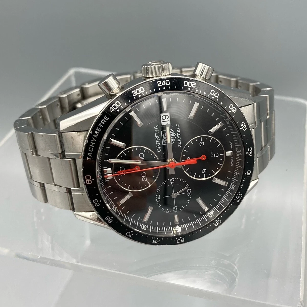 TAG Heuer Carrera Chronograph Black Dial Skeleton Back Watch CV2014 2