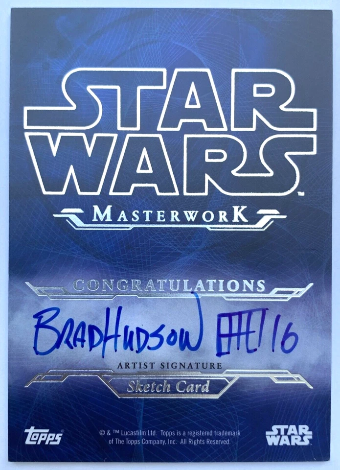 2016 Topps Star Wars Masterwork Barada 1/1 Sketch Card by Brad Hudson - Bild 2 von 2