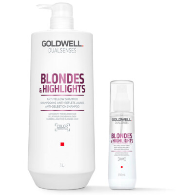Goldwell Dualsenses Blondes & Highlights Anti-Yellow 1000ml Shampoo+ 150ml Serum