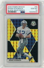 2020 Panini Mosaic Football #65 Roger Staubach Black Gold Choice #6/8 PSA 10