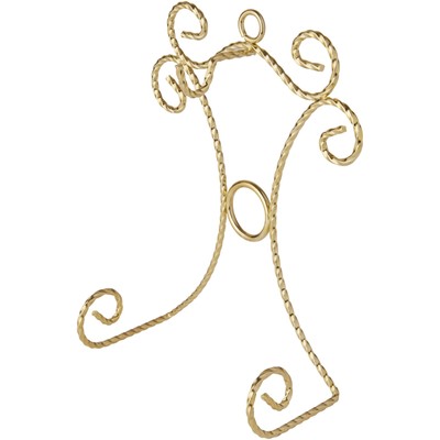 Shiny Gold-Toned Wall Mountable Cup and Saucer Hanger 7.25'' H x 5'' W x 2.75'' D