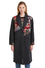 Tomichi Smart Coat With Oriental Brocade Patches Rp£299 Desigual Style 21wwewb8