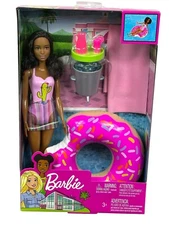 Barbie Pool Party Set w/ Donut Float- African American Brand New Factory Sealed