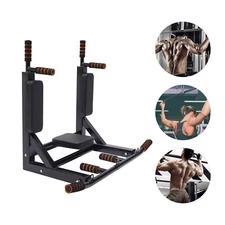 Pull Up Bar Raise Dip Station Vertical Knee Exercise Equipment Home Wall-Mount