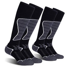 2/3/4 Pack Ski Socks for Men and Women Medium Black dark Grey 2 Pairs 