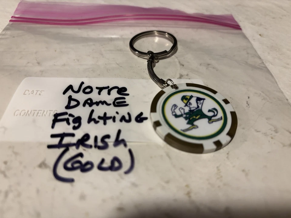 Llavero Notre Dame Fighting Irish, Notre Dame Fighting Irish Logo Dorado Foto 4 de 4