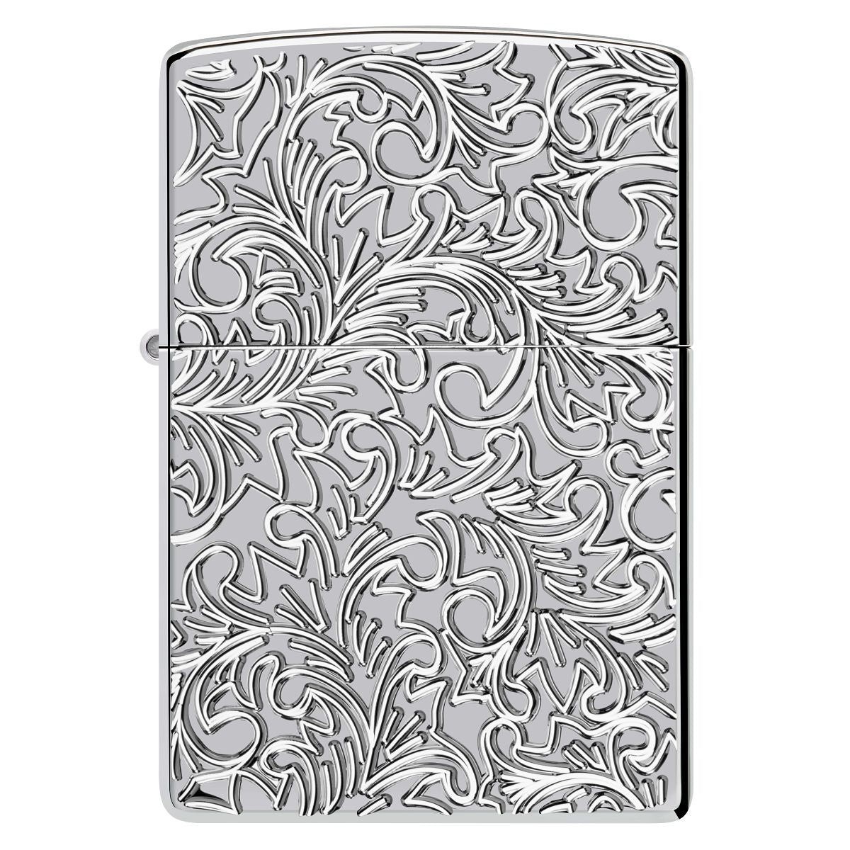 Zippo Lighter: Armor Deep Carved Pattern - High Polish Chrome