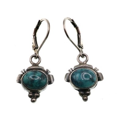 Emery Spencer Navajo Turquoise Leverback Dangle Earrings