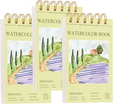 3-Packs Watercolor Paper Pad 3.5”×5.5“(3pack), sea green 