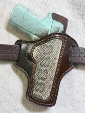 Hand Crafted RH OWB Leather Pancake Holster 1911 Government 5” Rattlesnake