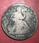 1876 US Seated LIBERTY SILVER Half Dollar! Philadelphia" Mint! Good Details!