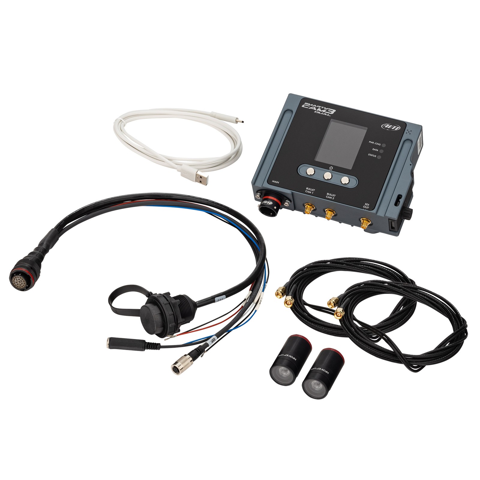 AIM SmartyCam 3 Dual HD Camera - 2 x 67 Deg Lens, 4m Cables, Harness Inc Ext Mic