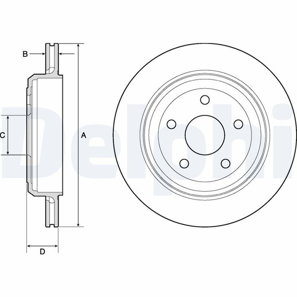 2X Bremsscheibe Delphi BG4802C FüR Jeep Cherokee 4 WK WK2 VAN CRD 4X4 Flexfuel-image