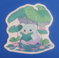 Cute Ghosts With Flowers Sticker 2.5" AW 