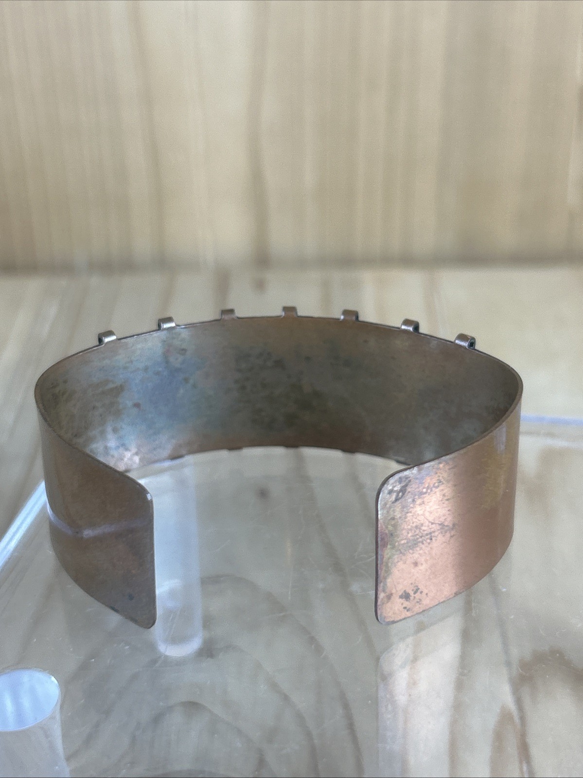 Solid Copper Cuff Bracelet Vintage Keyhole Design… - image 3