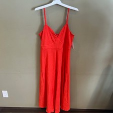 Isabel Maternity by Ingrid & Isabel Women's L Midi Dress Orange Red Sundress NWT