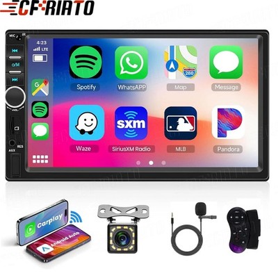 Double Din Apple Carplay Android Auto 7'' Car Stereo Radio Bluetooth Touch Screen