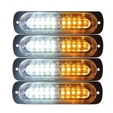 4pcs 10 Led Strobe Lights Flashing Warning Beacon White Amber 12v 24v