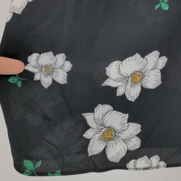 NUEVO CON ETIQUETAS BAR III Top Mujer Grande Lg L Negro Floral Encaje Borde Correa Espagueti Tanque Foto 4 de 4