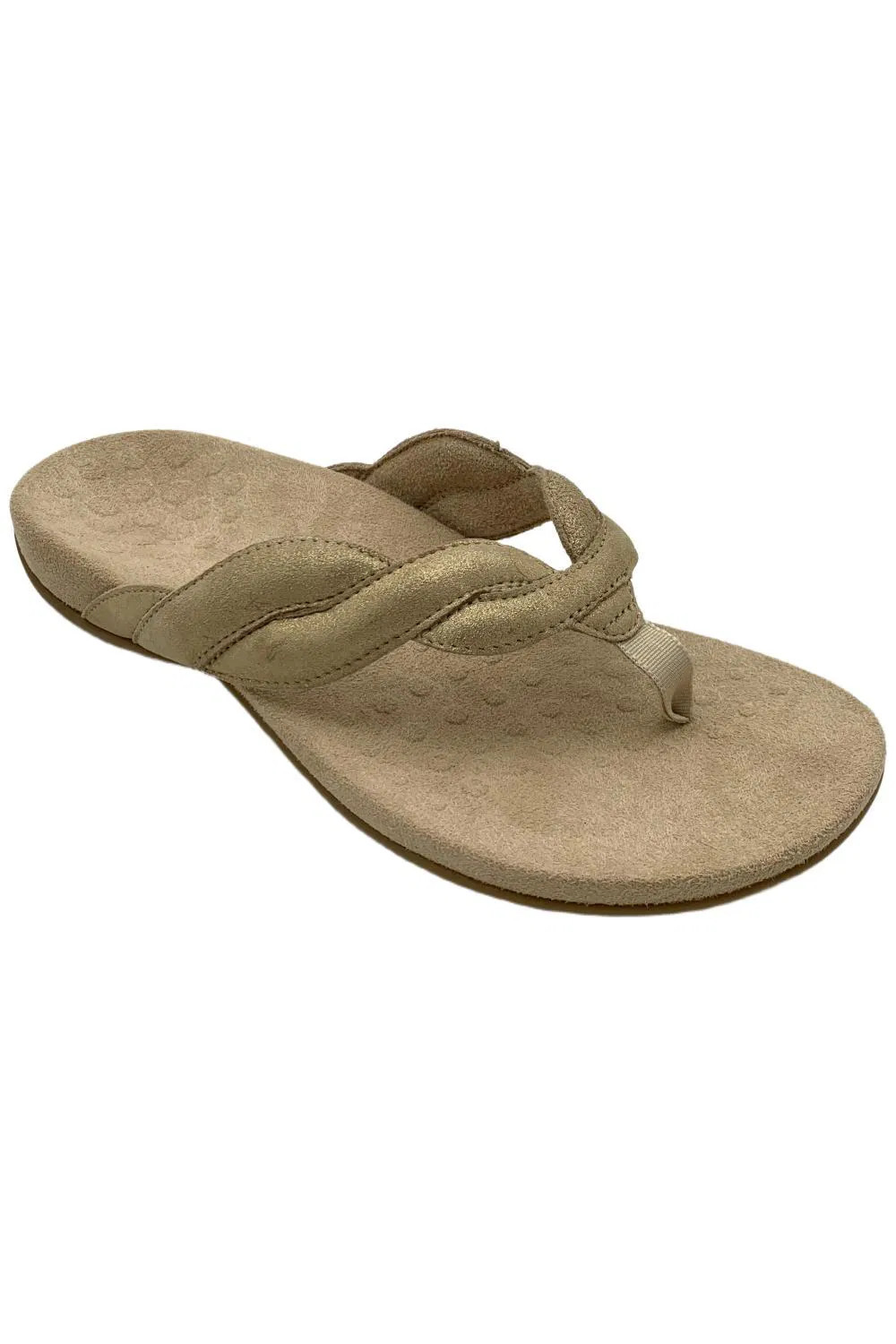 Vionic Womens Bella Leather Braided Thong Sandals Gold 8790₽