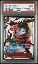 2025 ONE PIECE 3RD ANV TOURNAMENT 3 BROTHERS PACK WINNER MONKEY D. LUFFY PSA 10