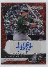2020 Panini Prizm Rookie Quick Pitch Red Donut Circle 25/35 Seth Brown Auto 1u6