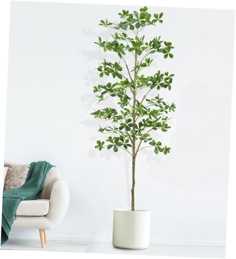 7ft Realistic Faux Olive Tree Indoor Potted Plant with Lifelike Leaves