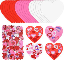 388 Pieces Valentine'S Day Foam Heart Stickers Kit Includes 18 Pcs Colorful Larg