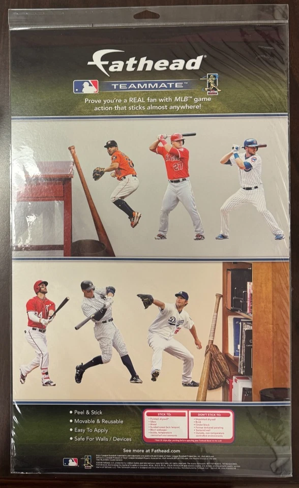 Lot of 6 Justin Verlander FATHEAD Houston Astros MLB Vinyl Wall Graphic 16" INCH - Image 2 of 2