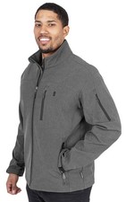 Free Country Mens Base Camp Softshell Jacket Medium Light Grey